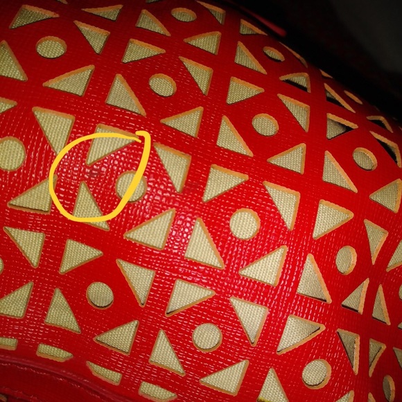 Banana Republic Eyelet Orange Tote Leather - Picture 5 of 8